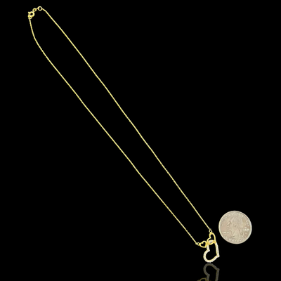 21K Solid Gold Heart Necklace