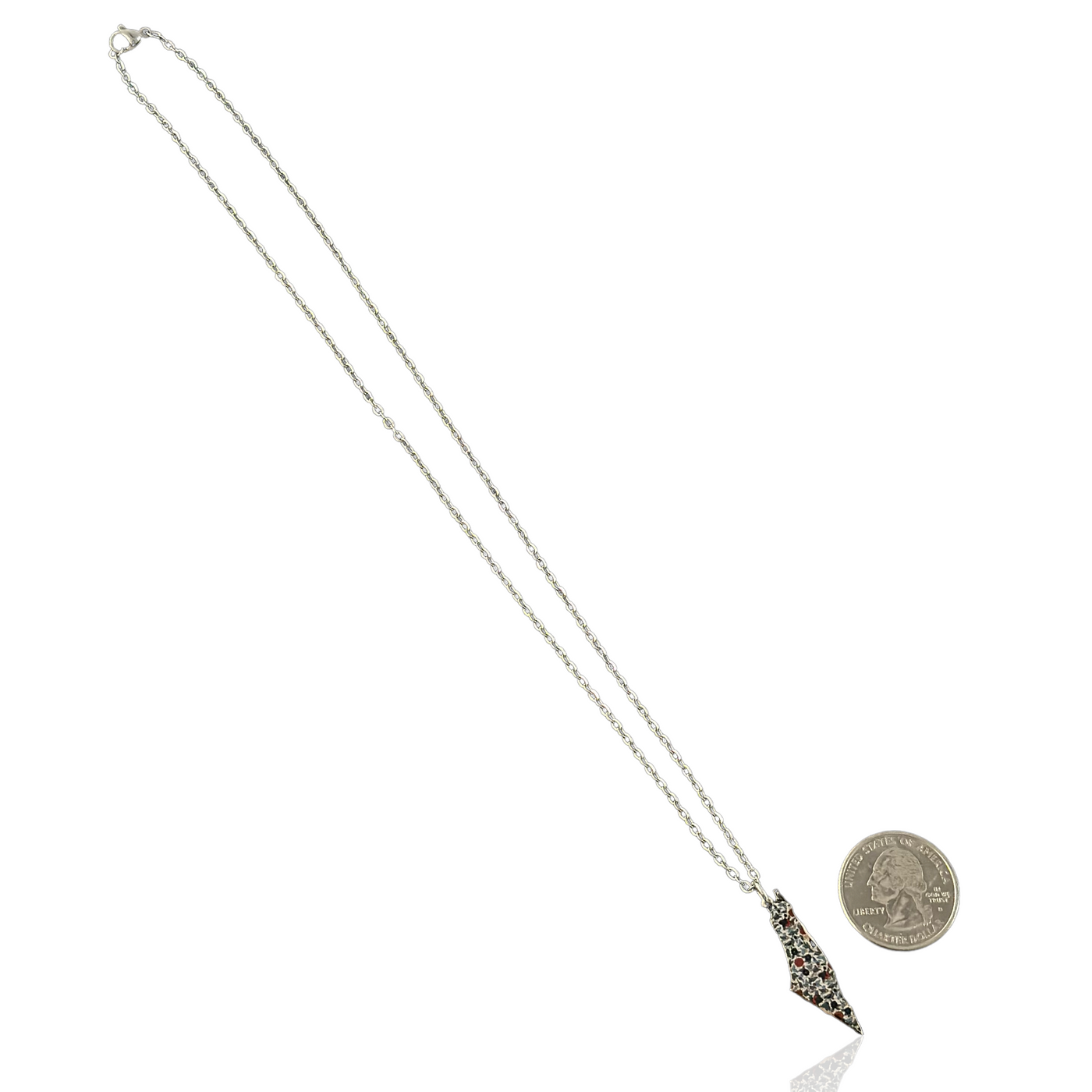 Silver Palestine Tatreez Design Necklace Small