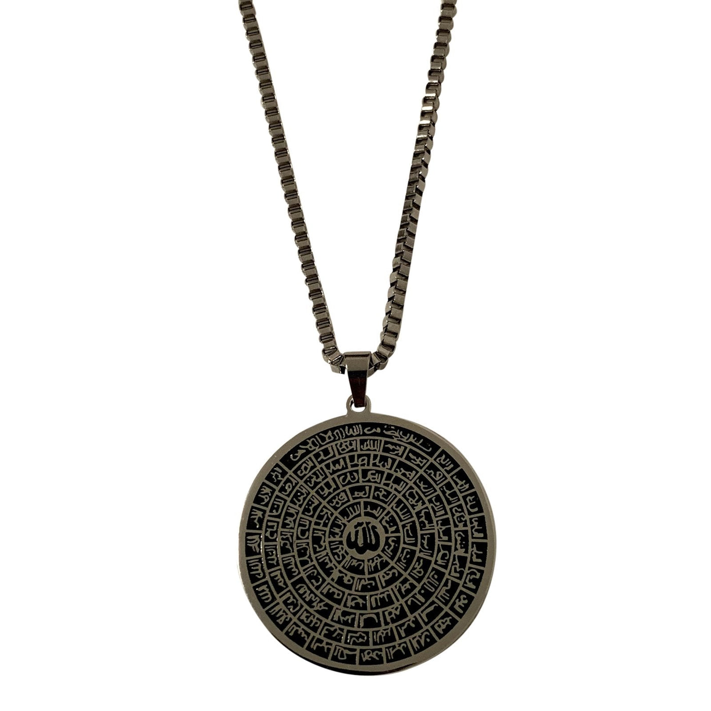 99 Names of Allah Necklace Round Silver