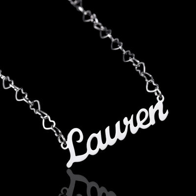 Stainless Steel Custom Name Heart Necklace