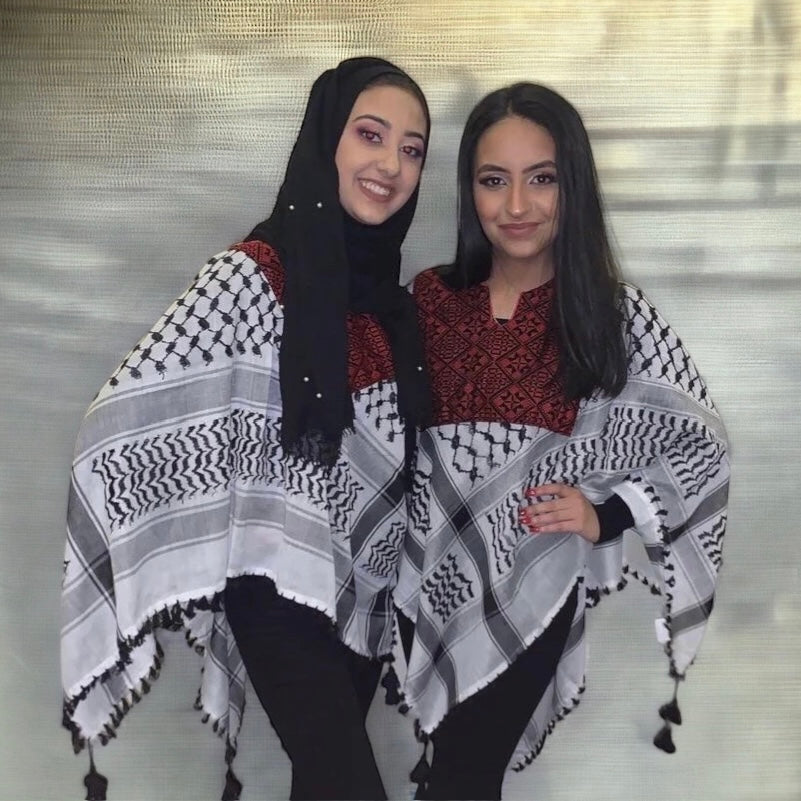 Palestinian Tatreez Keffiyeh Classic Poncho