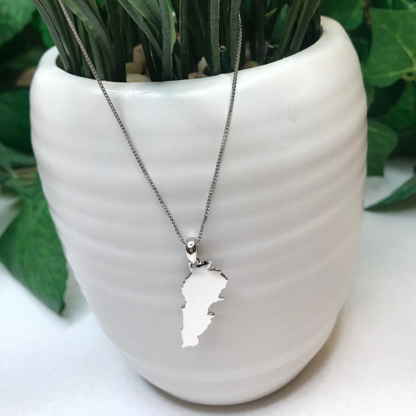Sterling Silver Lebanon Map Necklace - Available in 3 Colors