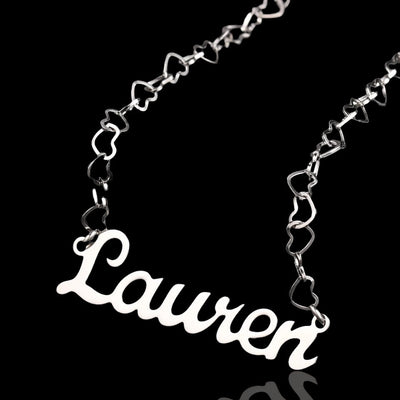 Stainless Steel Custom Name Heart Necklace
