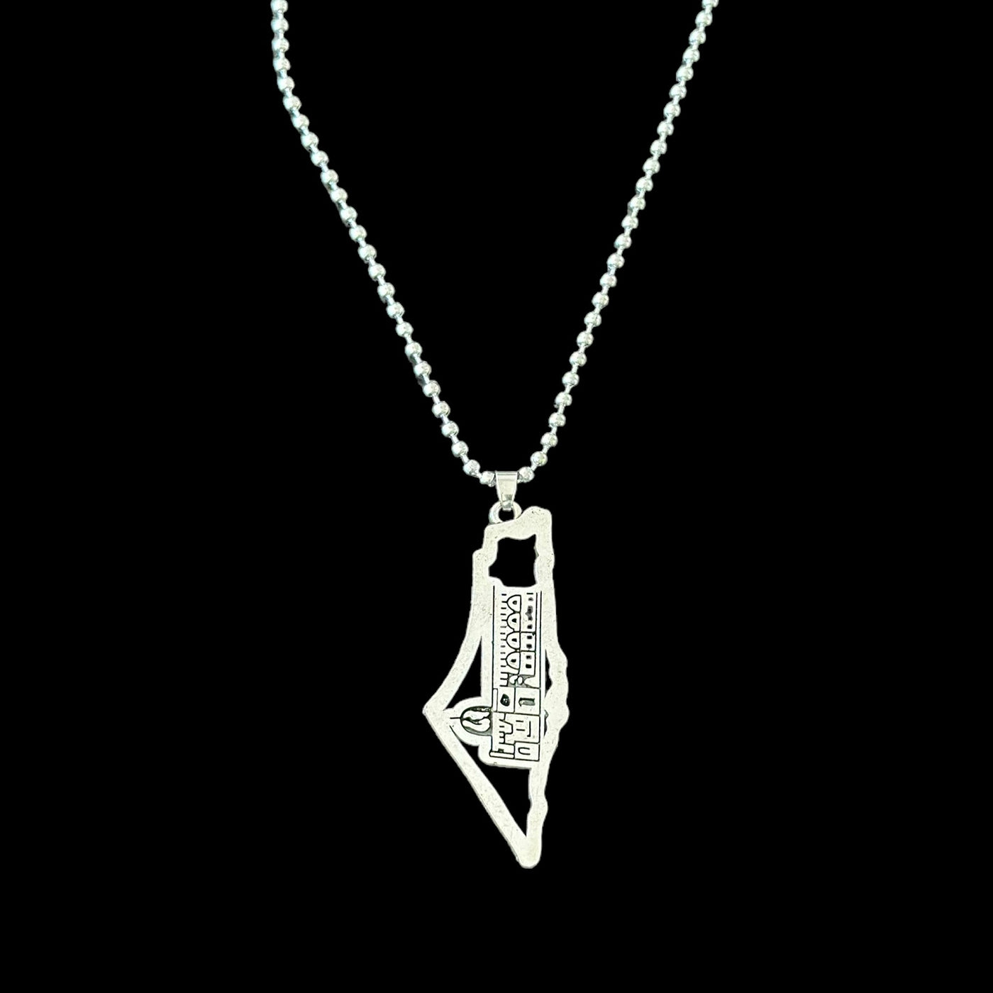 Silver Plated Palestine Masjid Al-Aqsa Necklace