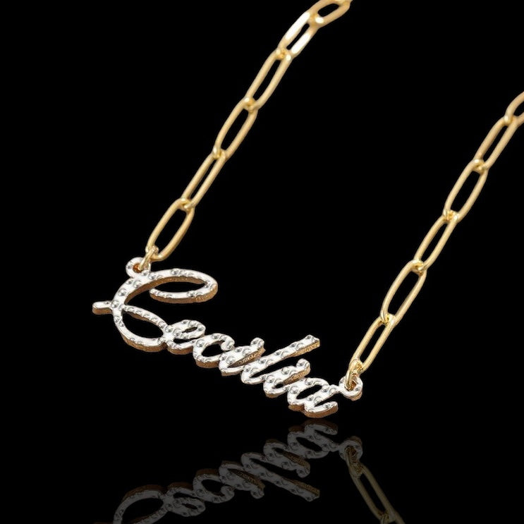 Stainless Steel Custom Name Paperclip Necklace