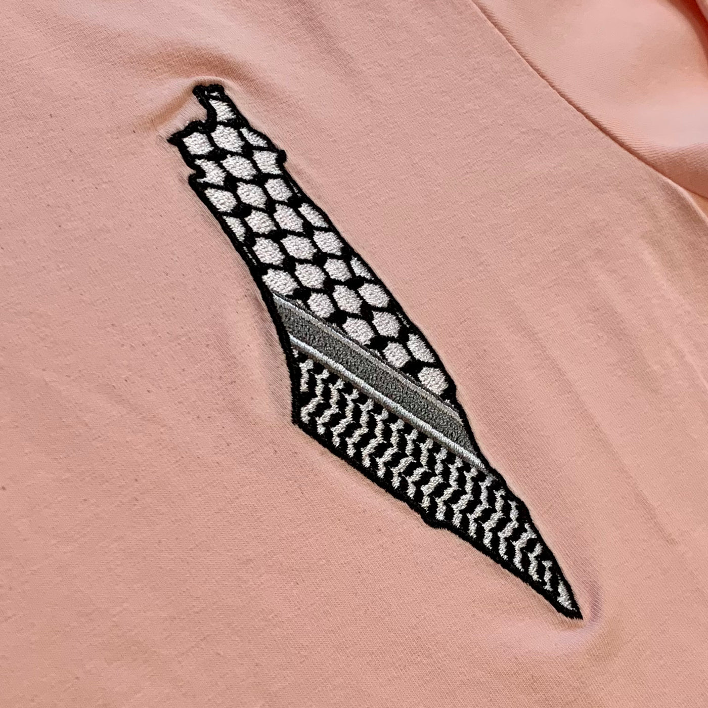 Kufiya Map Embroidered Shirt Pink Long Sleeve