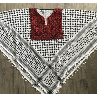 Kids Palestinian Tatreez Kuffiyeh Poncho
