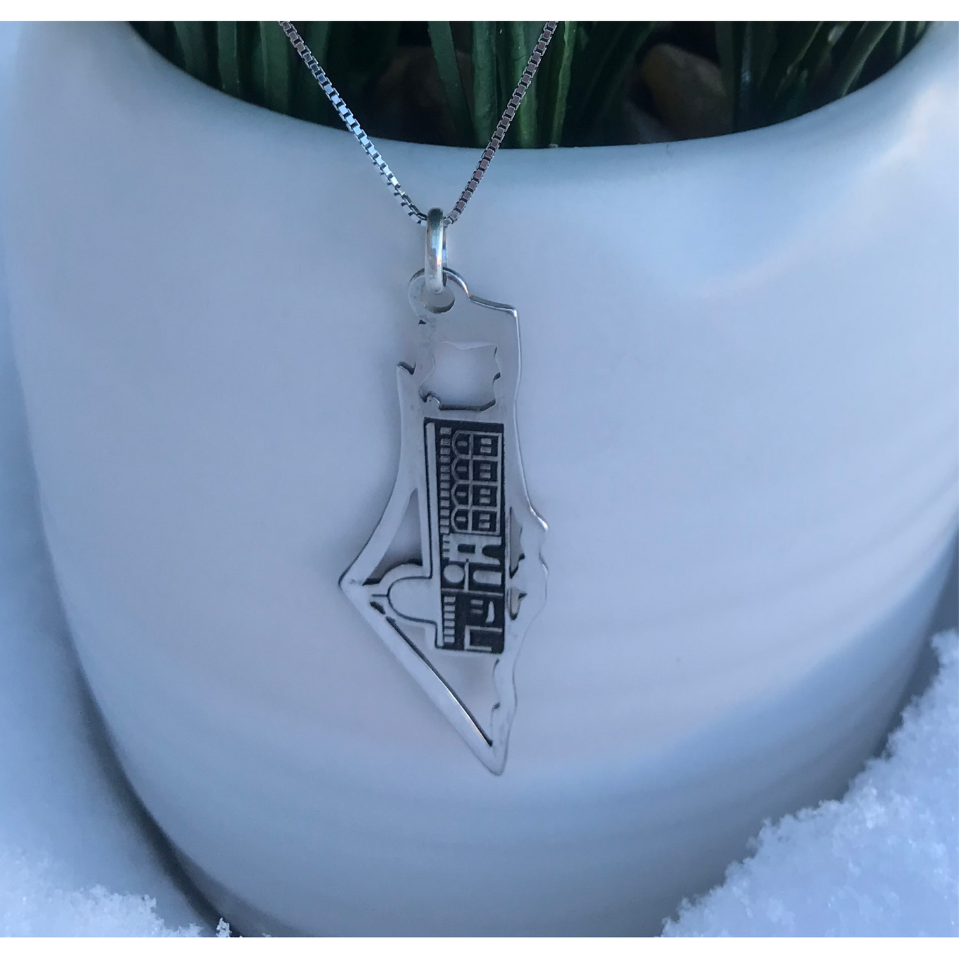 Sterling Silver Aqsa Palestine Map Necklace