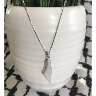 Sterling Silver Palestine Map Necklace - Available in 3 Colors